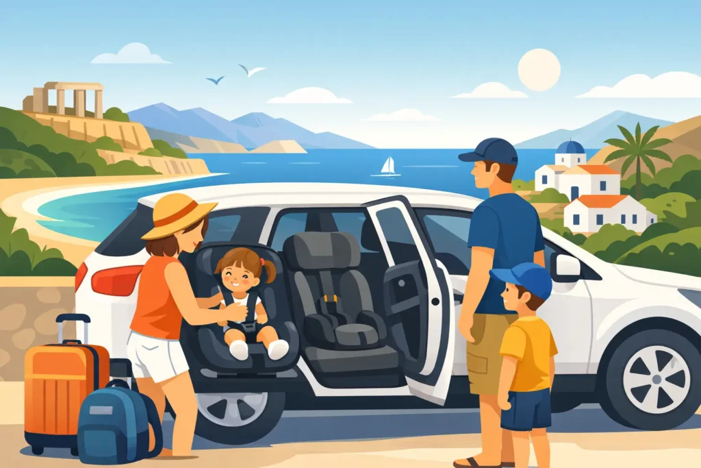 Mietwagen mit Kindersitzen
