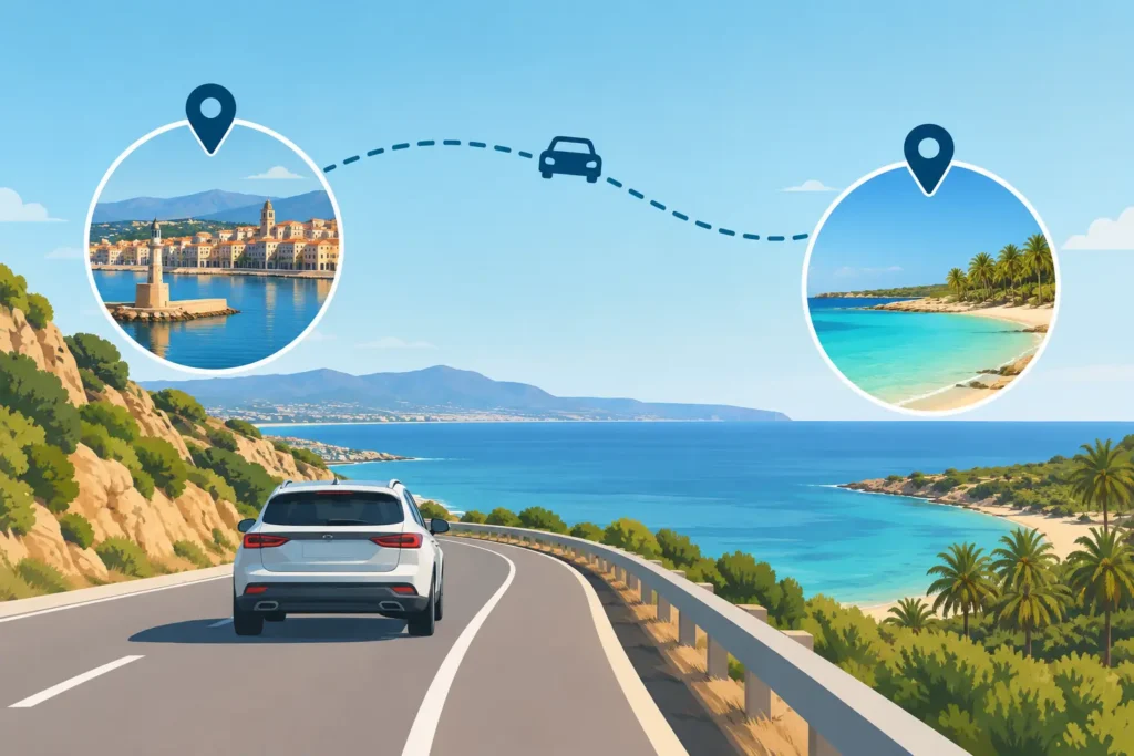 How Far Is Vai Beach From Chania City by Car?